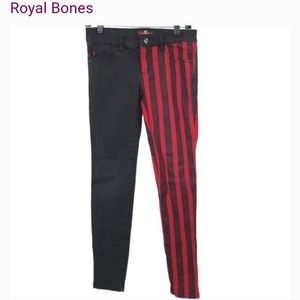 VTG Royal Bones black and red denim